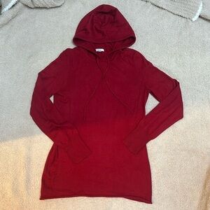 GAP red hooded long length sweater